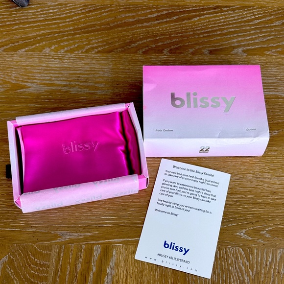 New in box blissy 100% pure Mulberry SILK QUEEN PILLOWCASE PINK OMBRE MOMME 22 - Picture 1 of 10